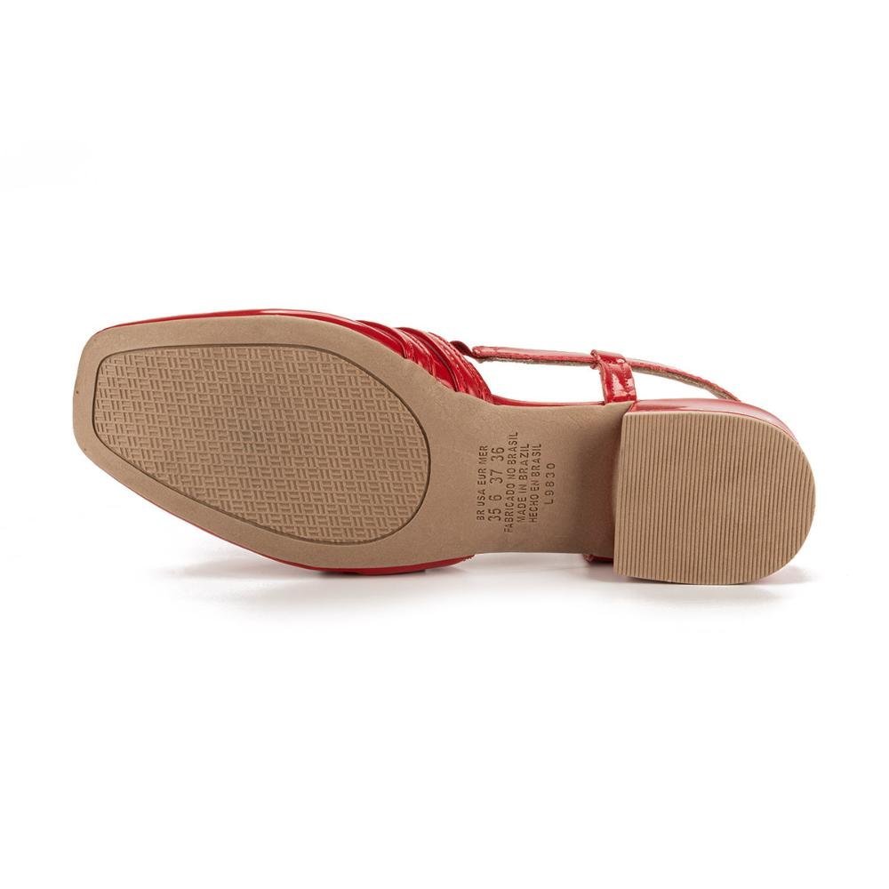 Sapato Campesí de Salto Bloco CP024 Vermelho 5