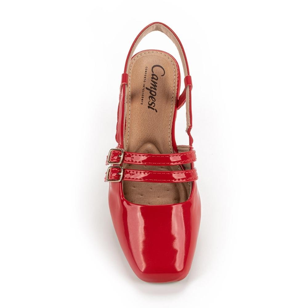Sapato Campesí de Salto Bloco CP024 Vermelho 6