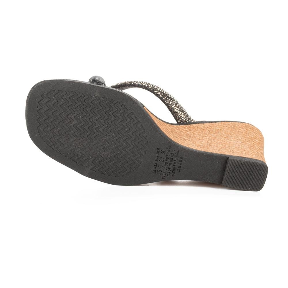 Tamanco Mississipi Anabela Metalizado MB894 Preto 5