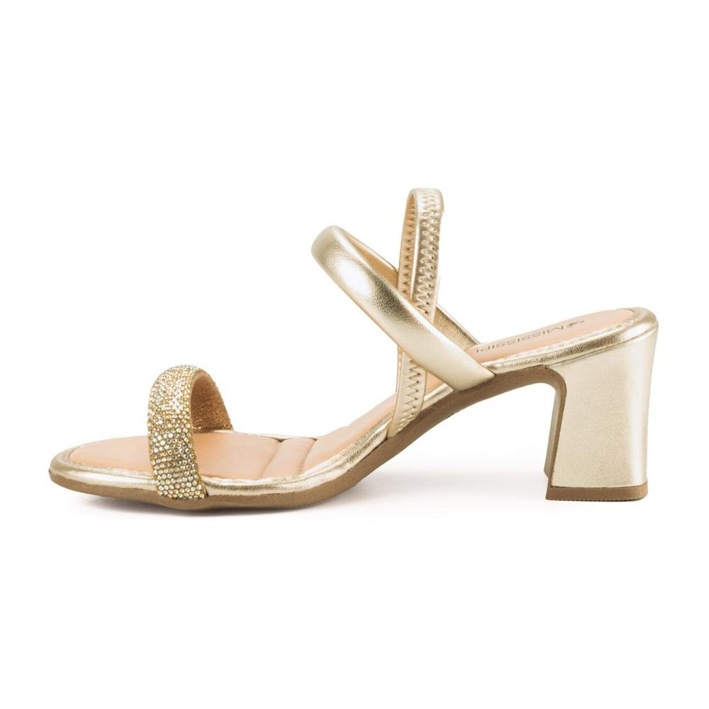 Sandália Mississipi de Salto Bloco MC412 Dourado 3