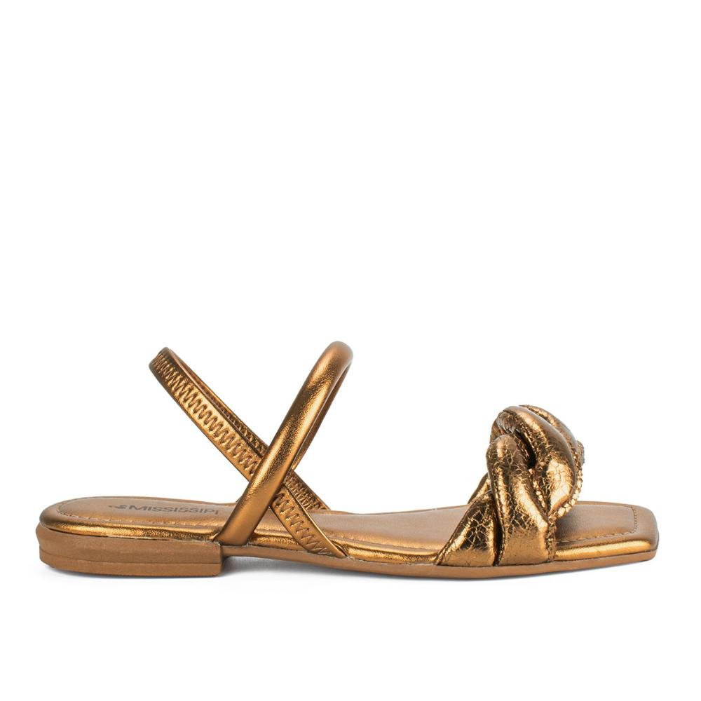 Sandália Mississipi Rasteira Metalizada MC542 Dourado 1
