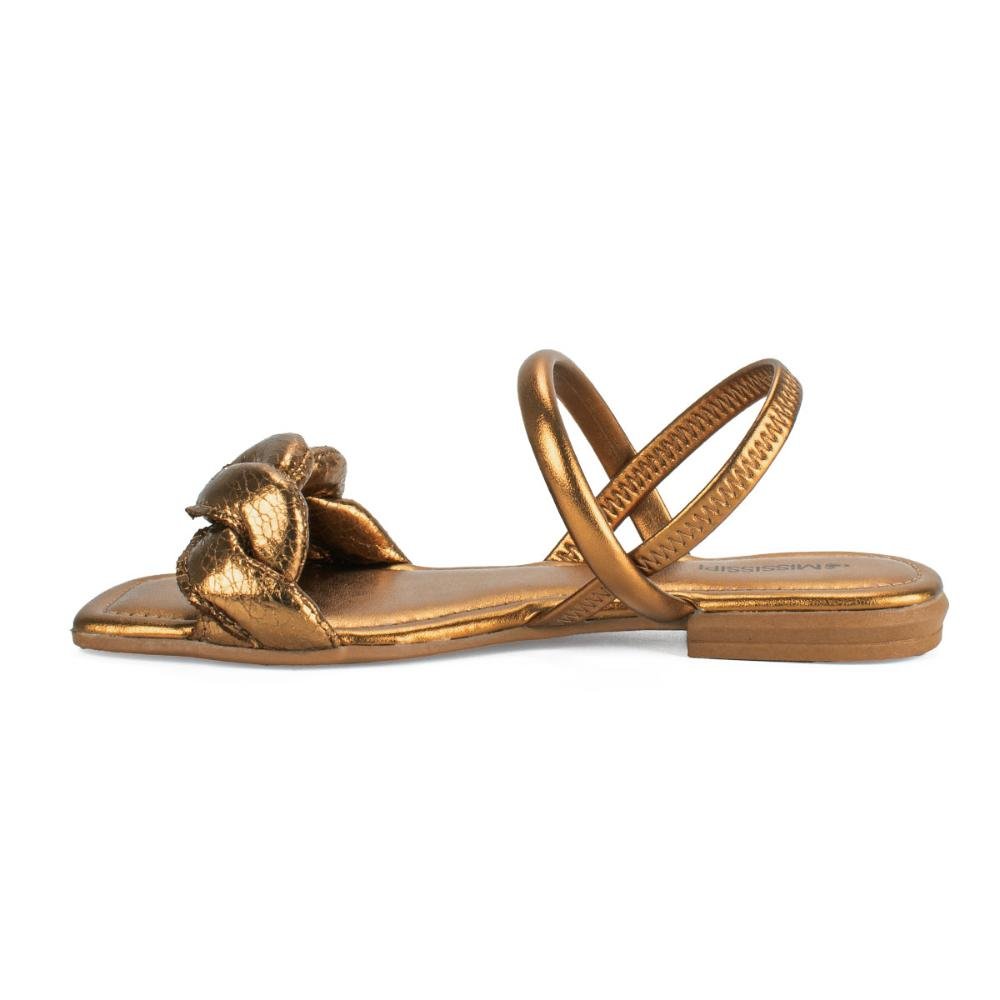 Sandália Mississipi Rasteira Metalizada MC542 Dourado 3