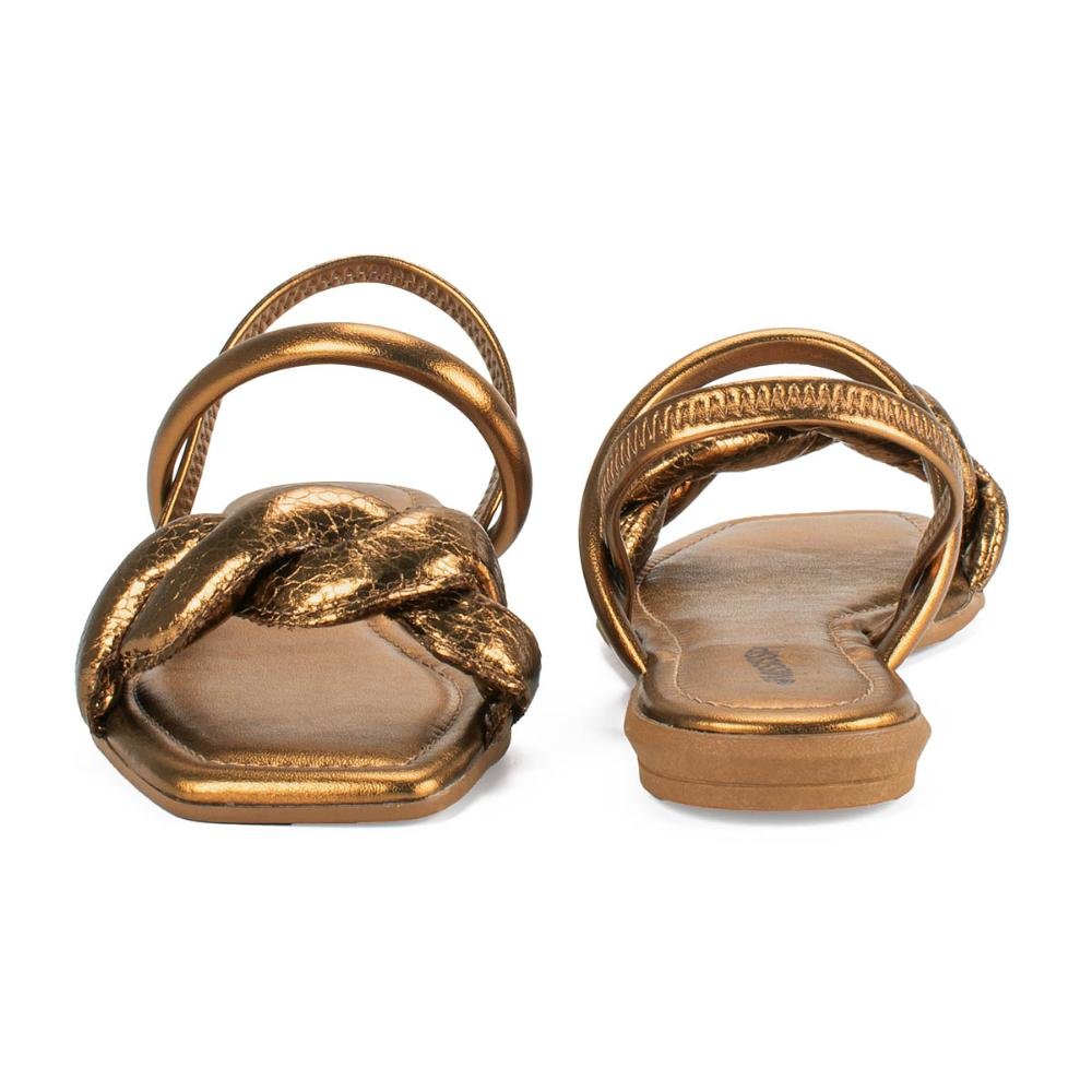 Sandália Mississipi Rasteira Metalizada MC542 Dourado 4