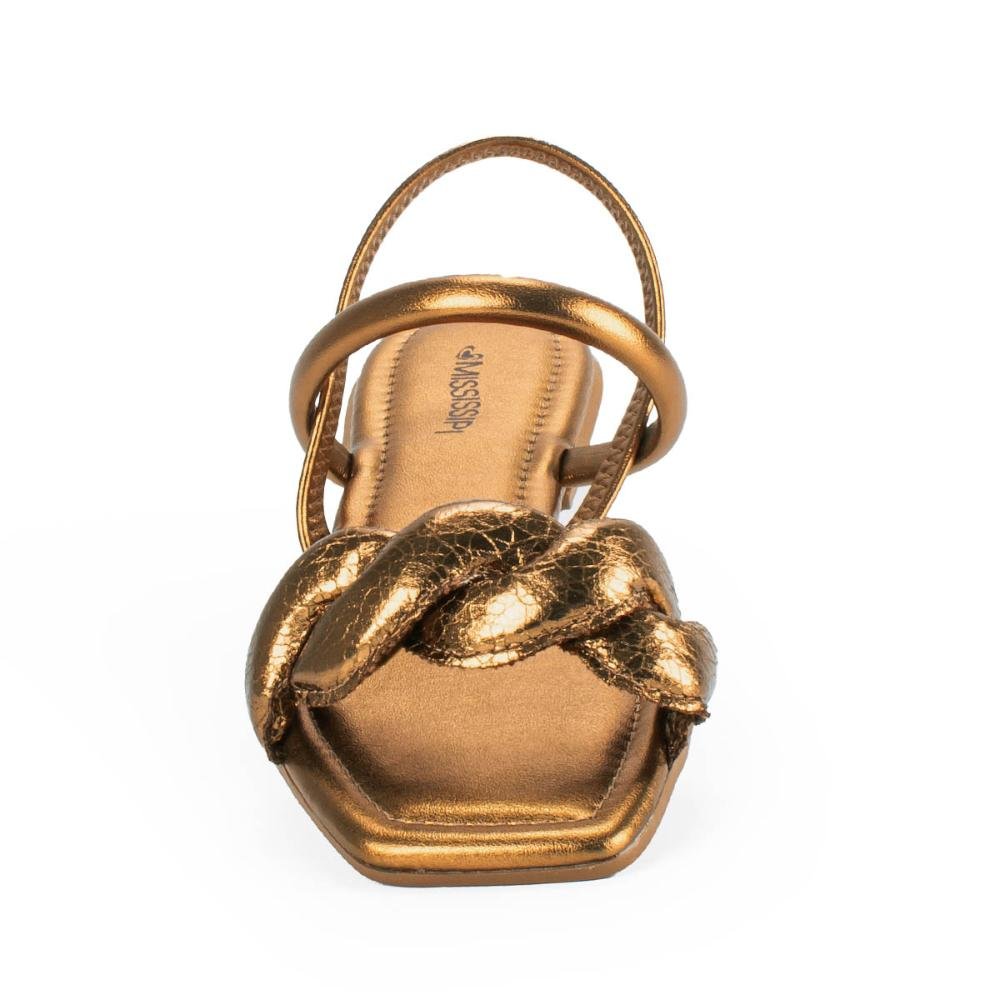 Sandália Mississipi Rasteira Metalizada MC542 Dourado 6