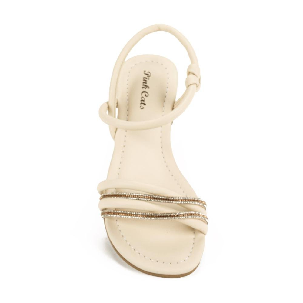 Sandália Pink Cats Infantil de Salto Bloco V4831 Off White 5