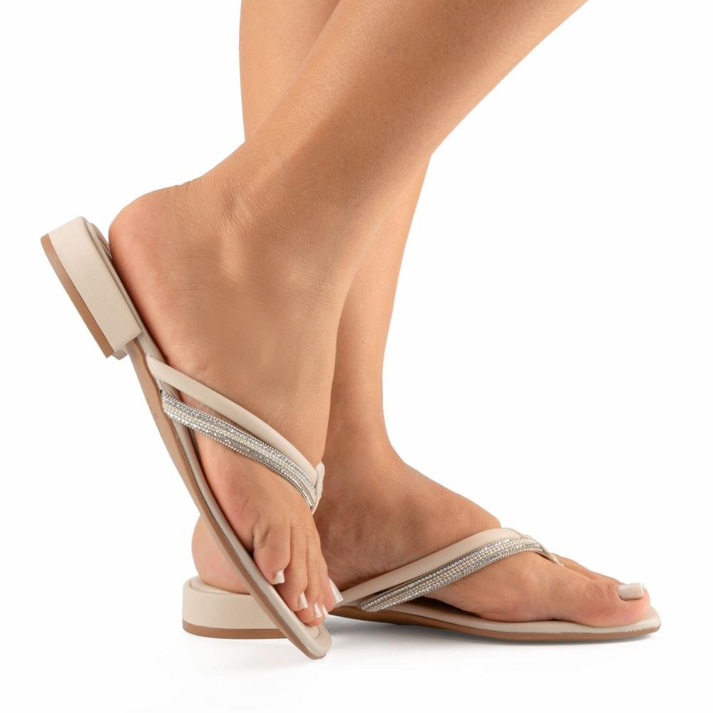 Chinelo Mississipi Com Brilhos MC611 Bege 2