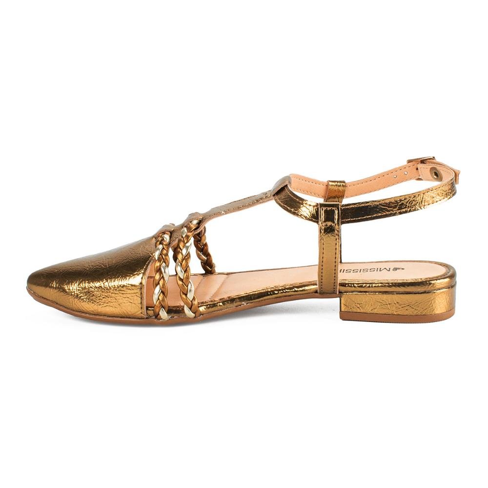 Sapato Mississipi de Salto Baixo Metalizado MC691 Marrom 3