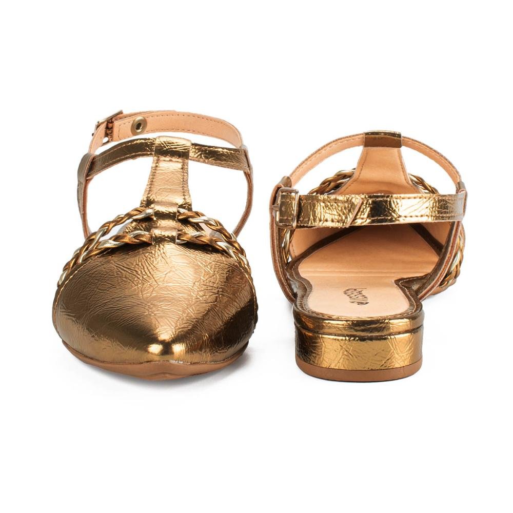 Sapato Mississipi de Salto Baixo Metalizado MC691 Marrom 4