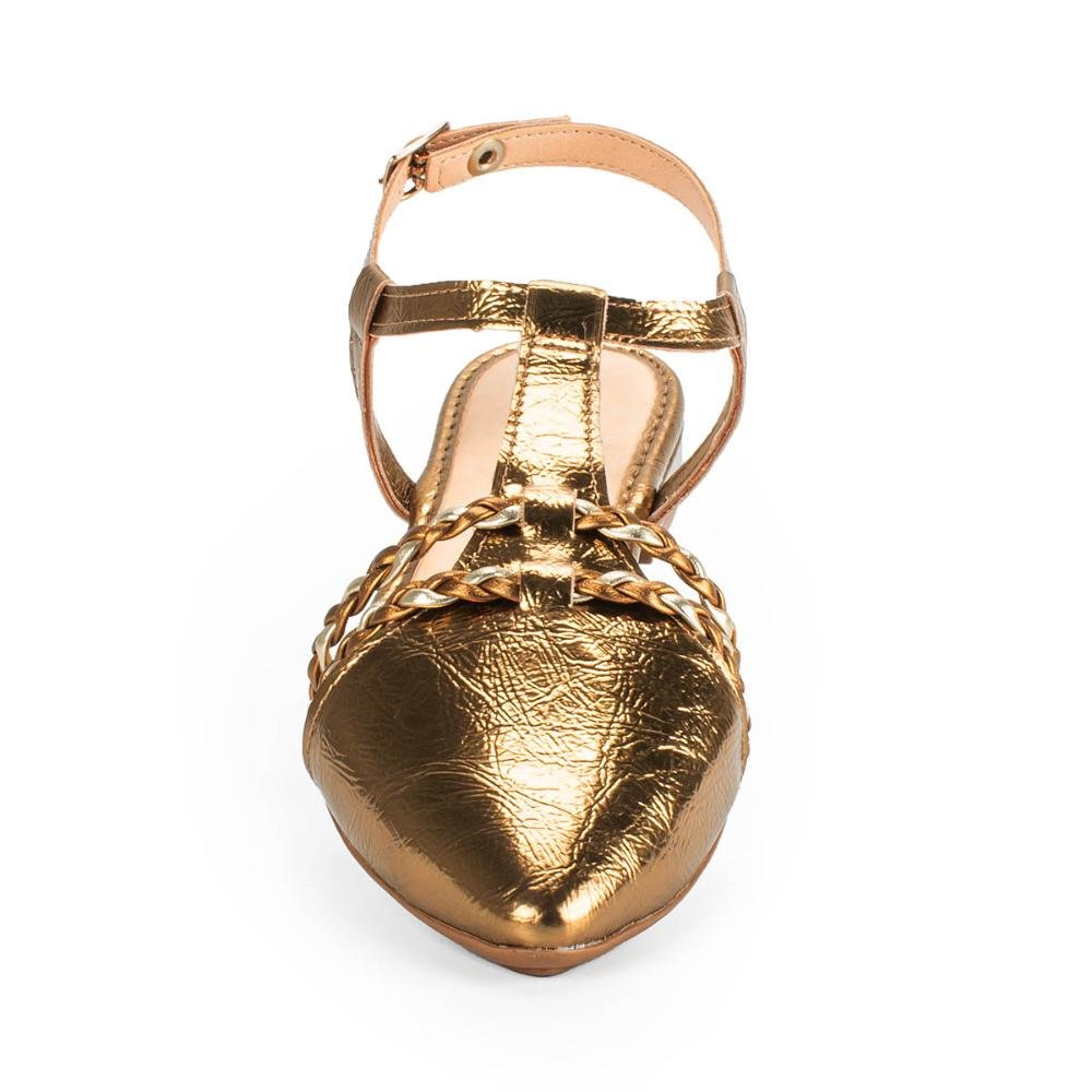 Sapato Mississipi de Salto Baixo Metalizado MC691 Marrom 6