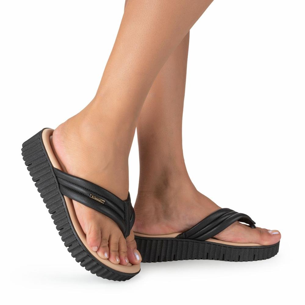 Chinelo Campesí Flatform CP661 Preto 2