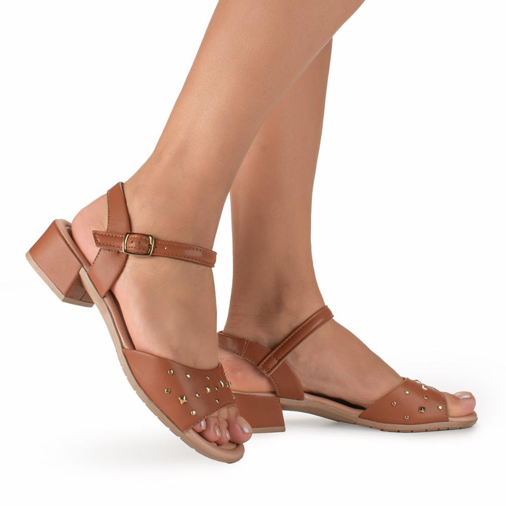 Sandália Campesí de Salto Bloco CP651 Marrom 2