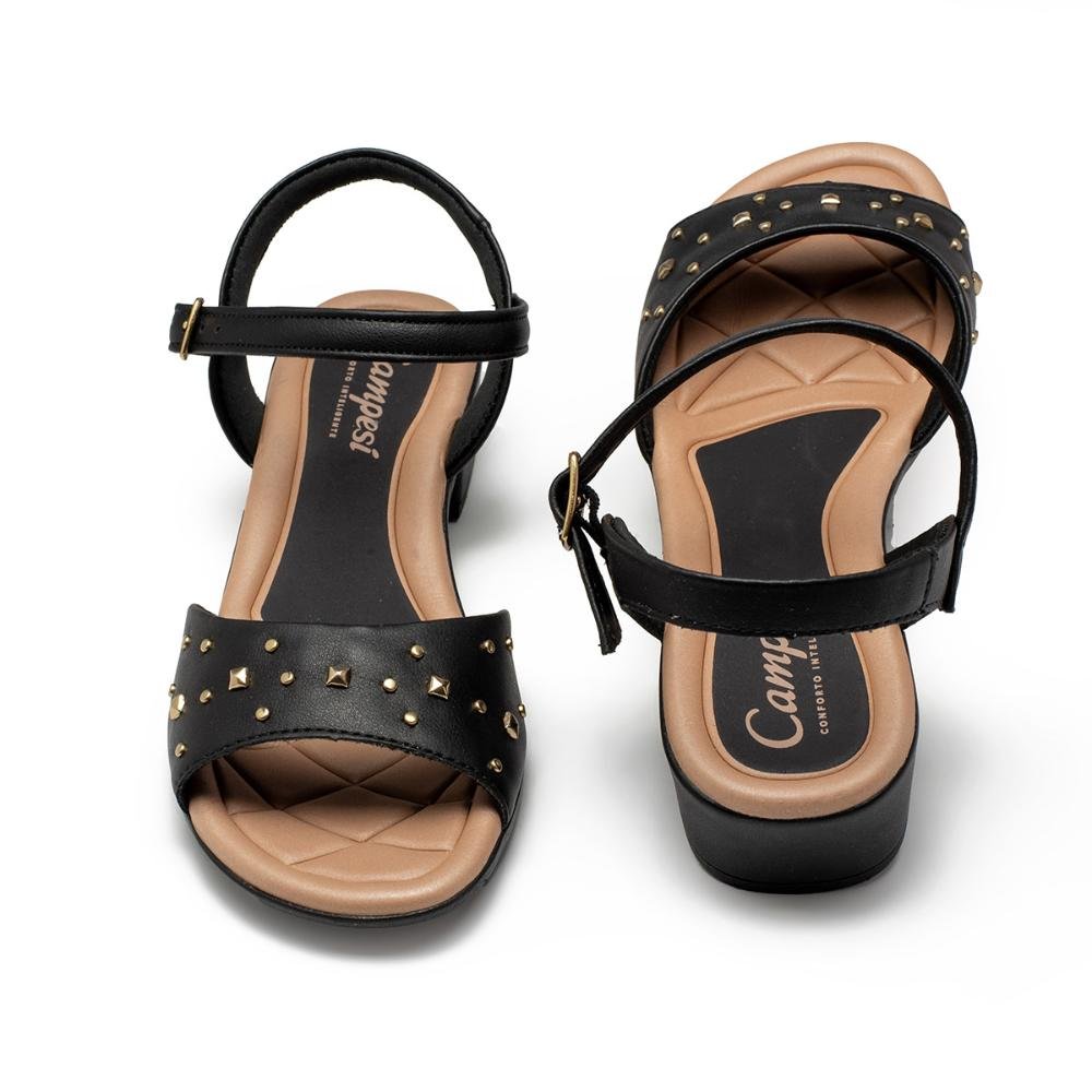 Sandália Campesí de Salto Bloco CP651 Preto 5