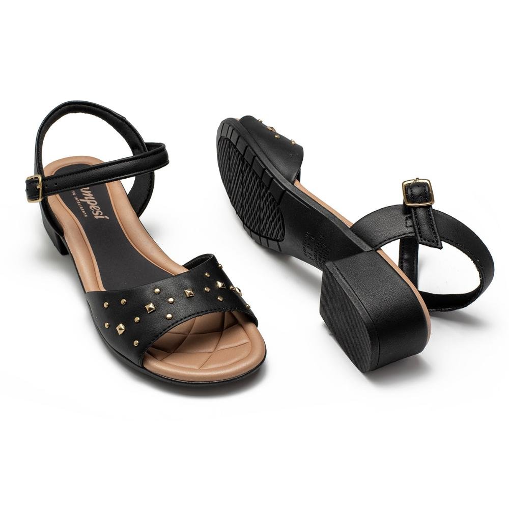 Sandália Campesí de Salto Bloco CP651 Preto 6