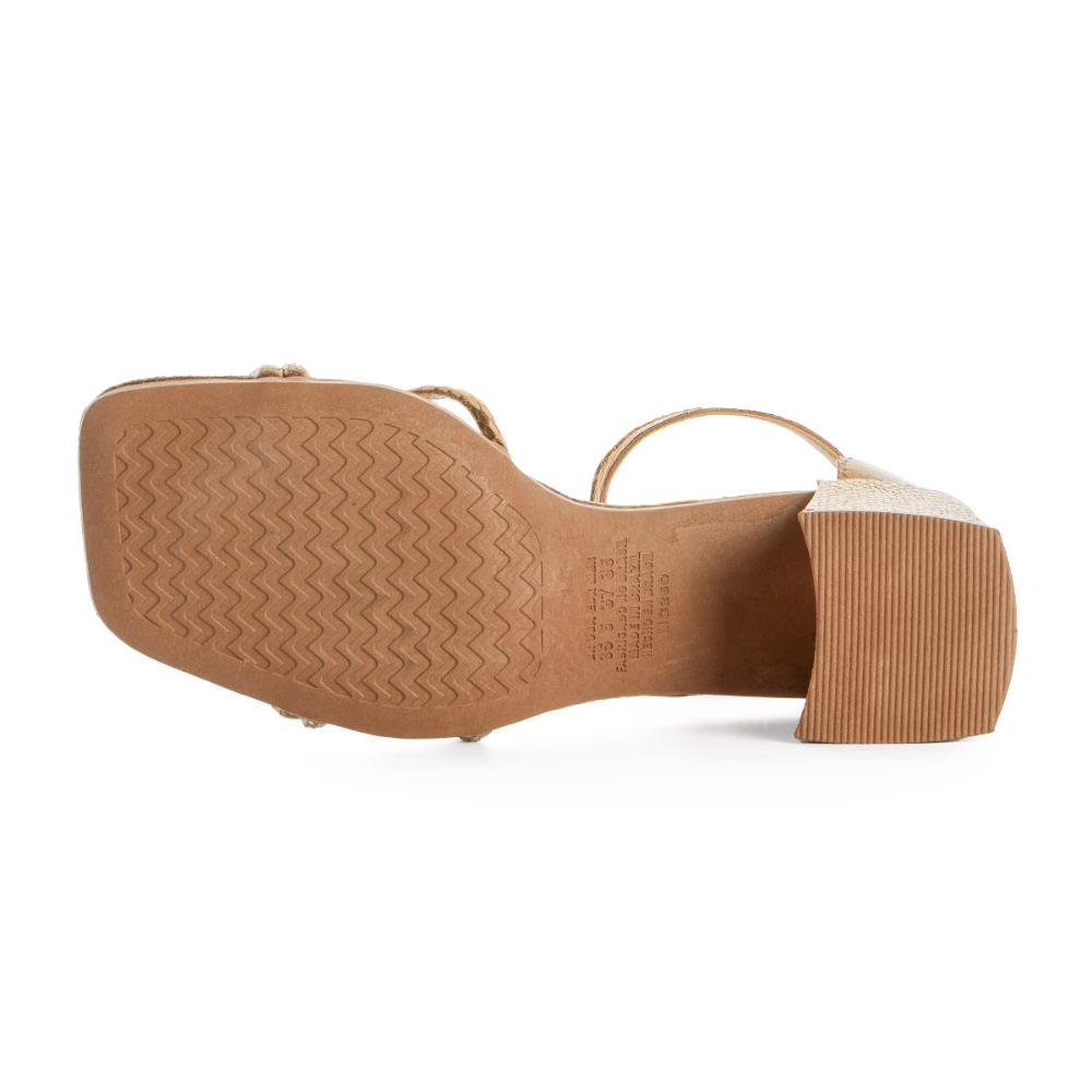 Sandália Mississipi de Salto Bloco Metalizada MC263 Marrom 5