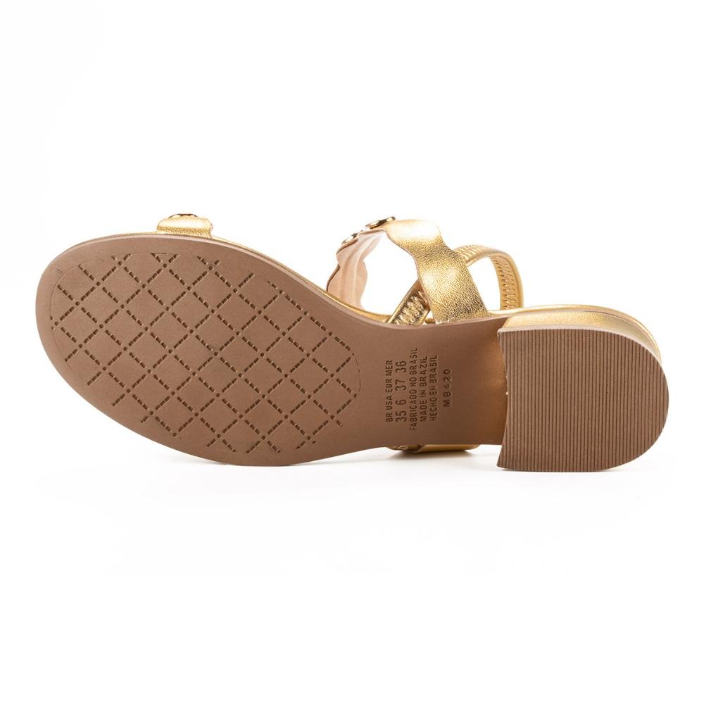 Sandália Mississipi de Salto Bloco Metalizada MC622 Dourado 5