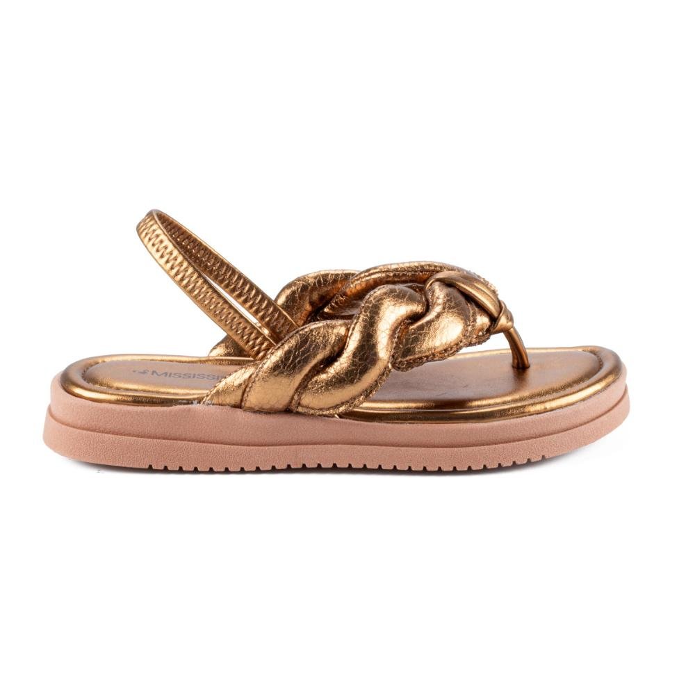 Sandália Mississipi Flatform Metalizada MC753 Marrom 3