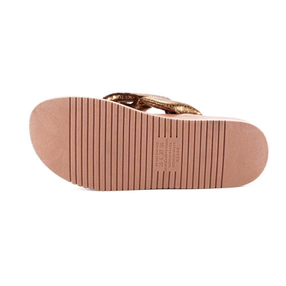 Sandália Mississipi Flatform Metalizada MC753 Marrom 5