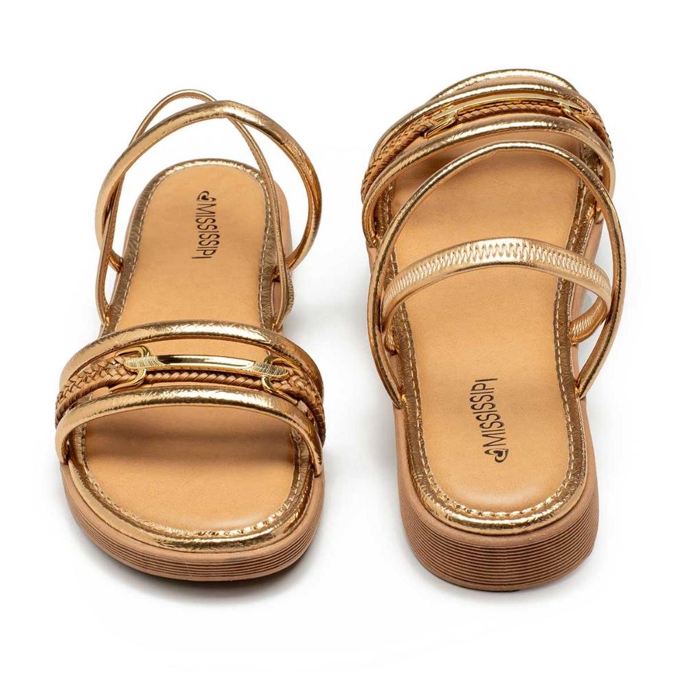 Sandália Mississipi Flatform Metalizada MC563 Dourado 5