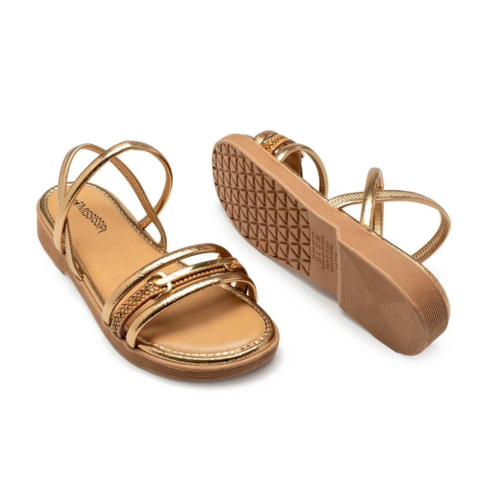 Sandália Mississipi Flatform Metalizada MC563 Dourado 6