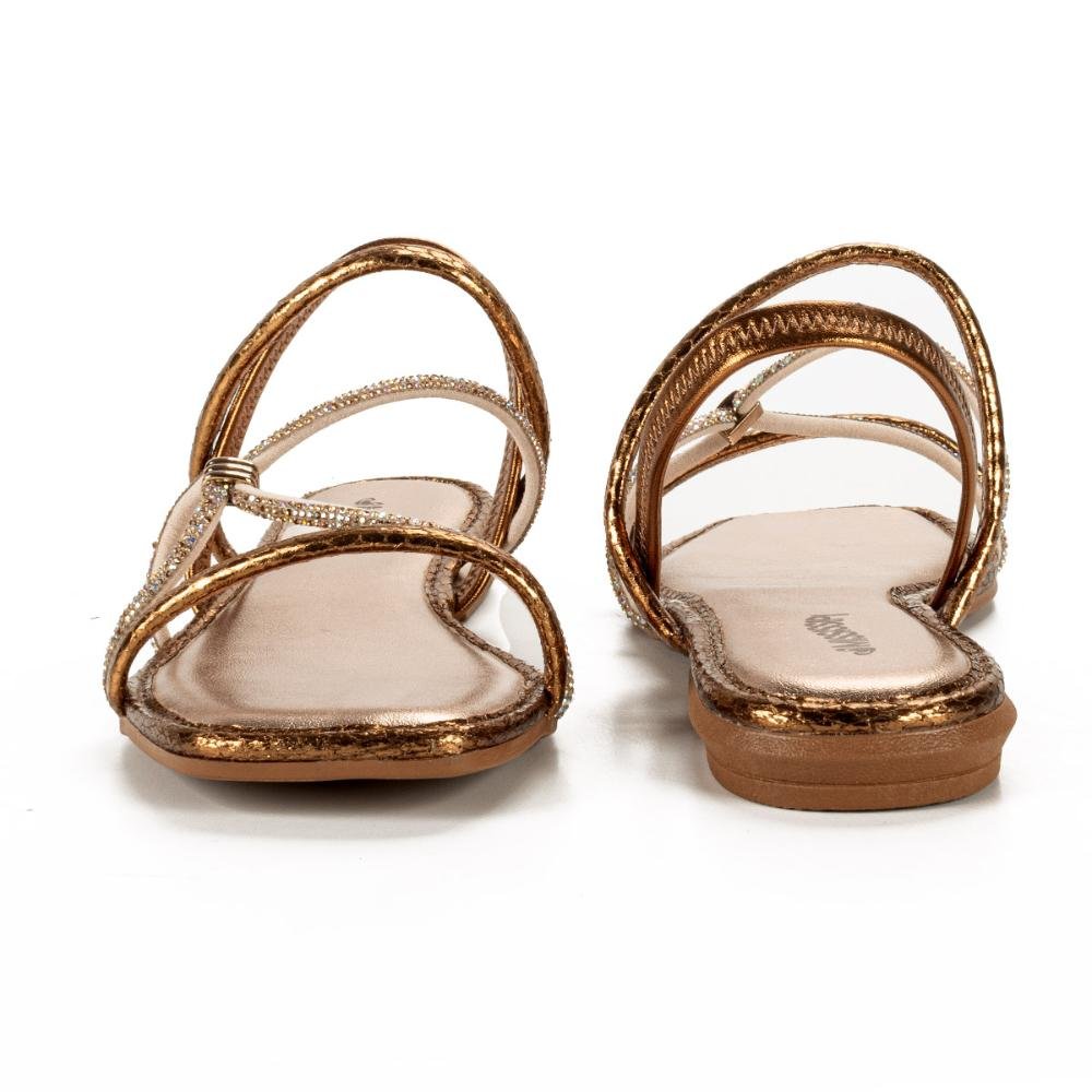 Sandália Mississipi Rasteira Metalizada MC791 Marrom 4