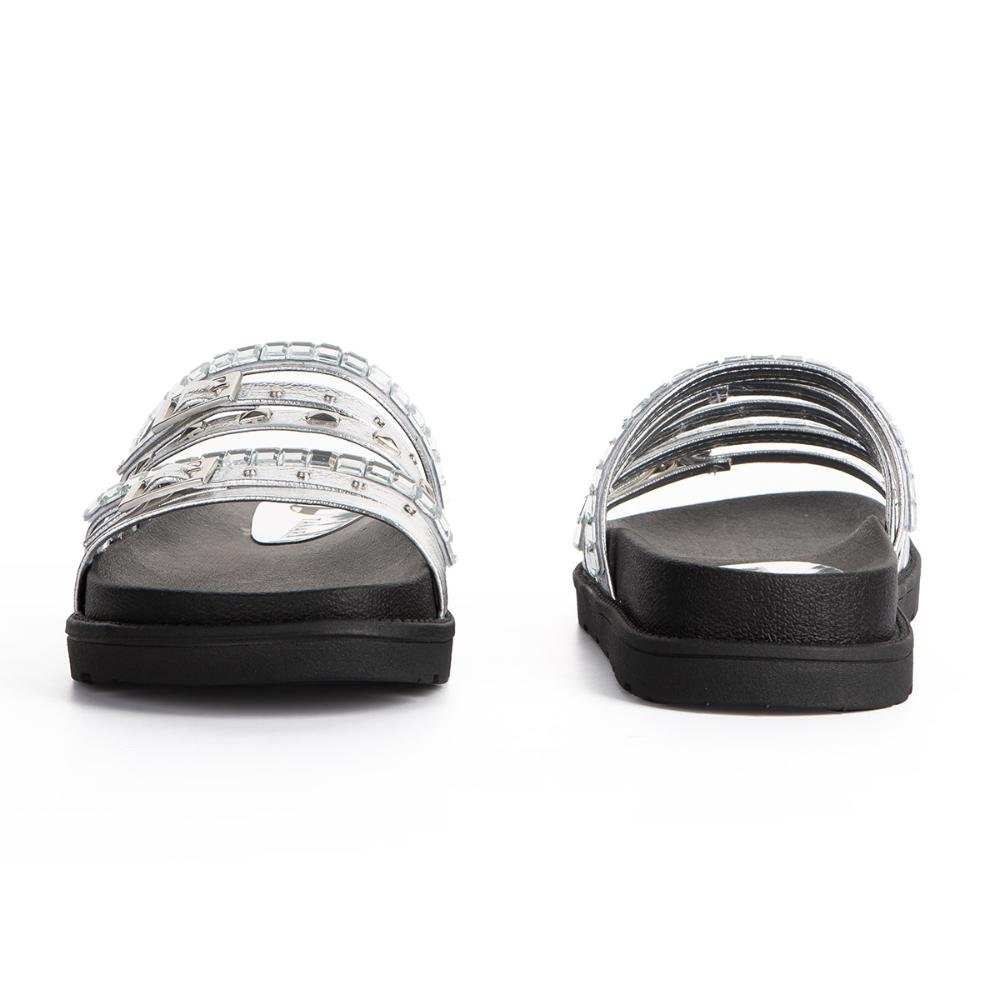 Slide Tanara Flatform Metalizado T8764 Prata 4