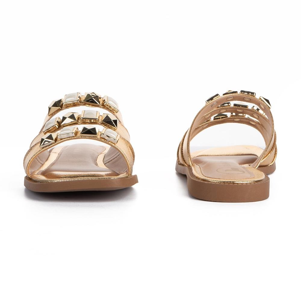 Slide Tanara Metalizado T8625 Dourado 5