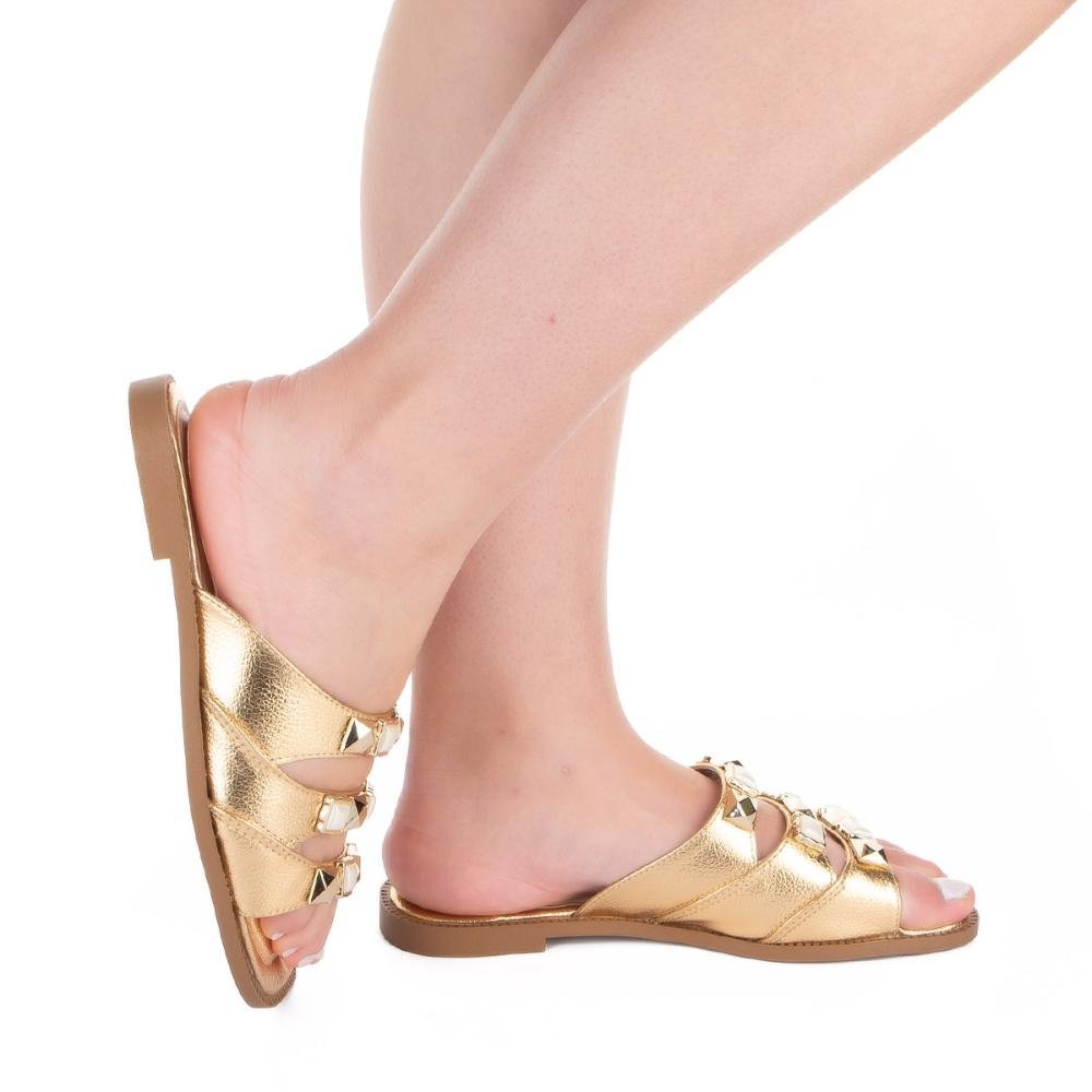 Slide Tanara Metalizado T8625 Dourado 2