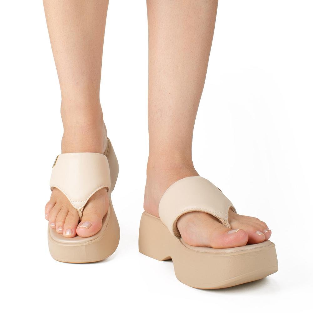 Tamanco Dakota Anabela Y8691 Bege 2