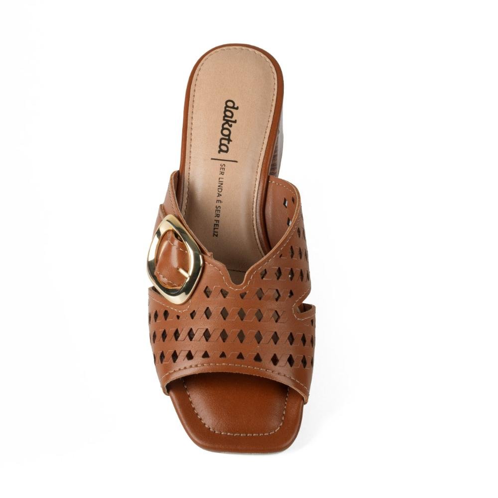 Tamanco Dakota de Salto Bloco Y8542 Marrom 6