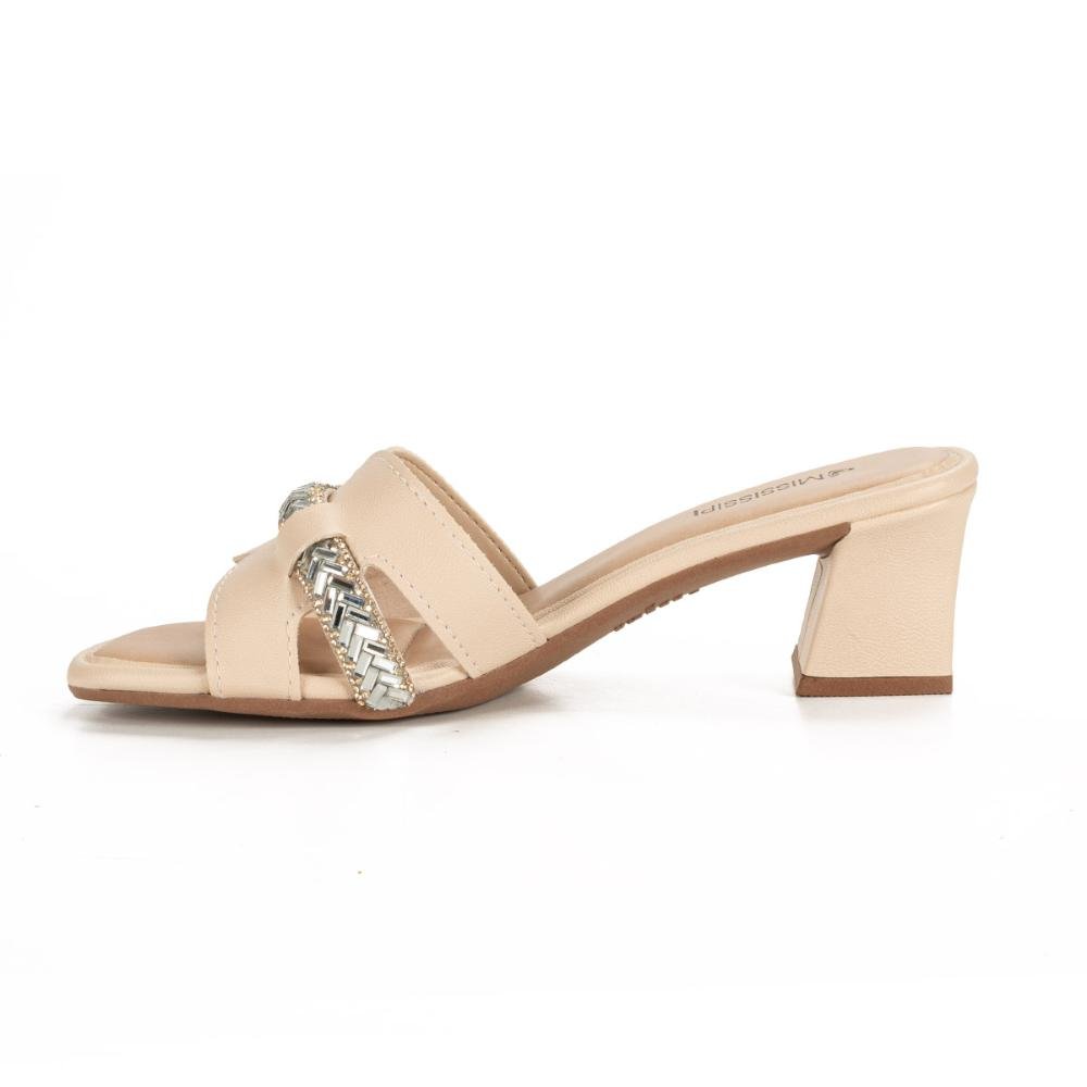 Tamanco Mississipi de Salto Bloco MC631 Bege 3