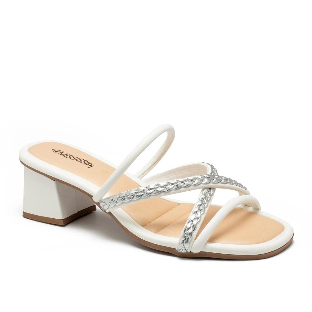 Tamanco Mississipi de Salto Bloco MC643 Branco 1