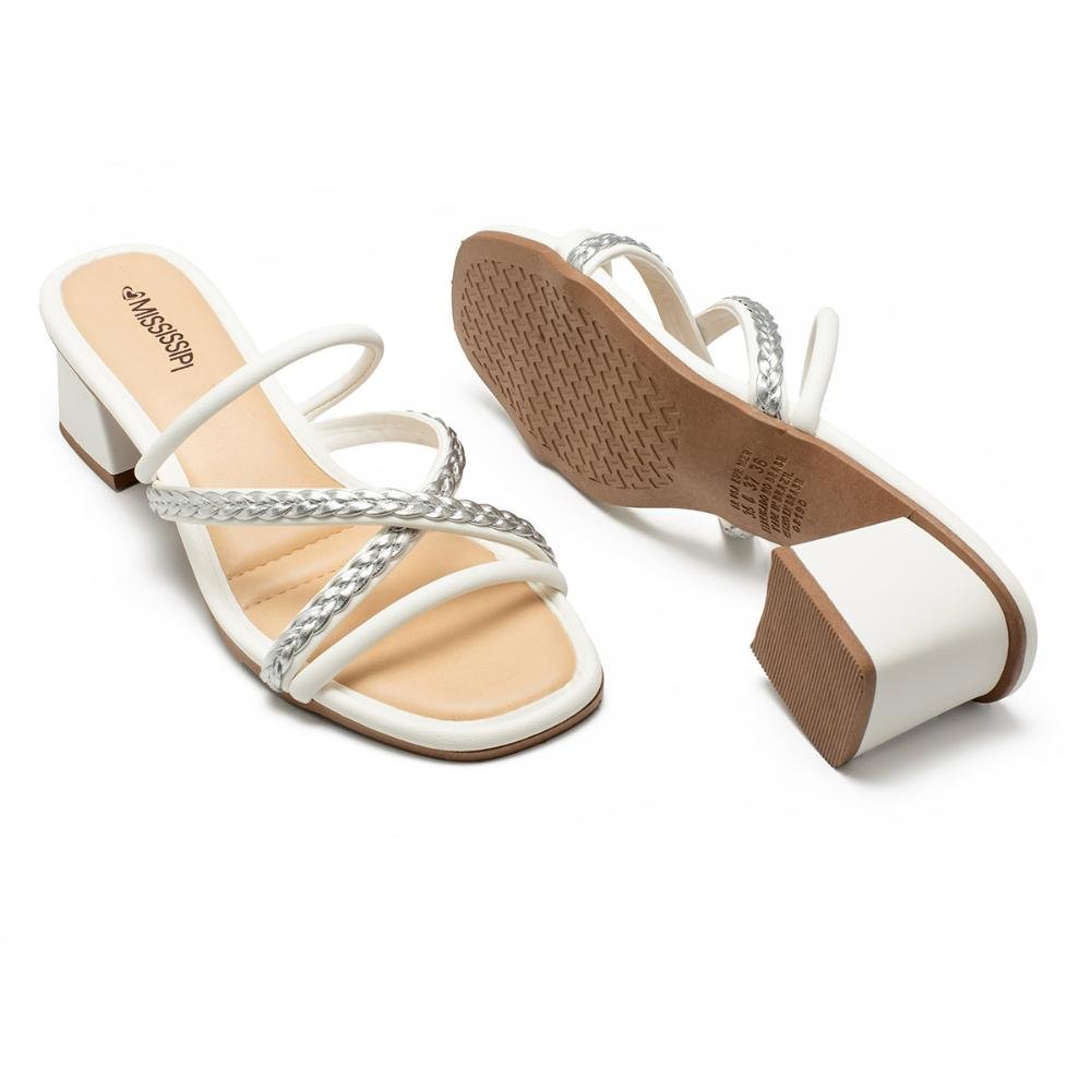 Tamanco Mississipi de Salto Bloco MC643 Branco 6