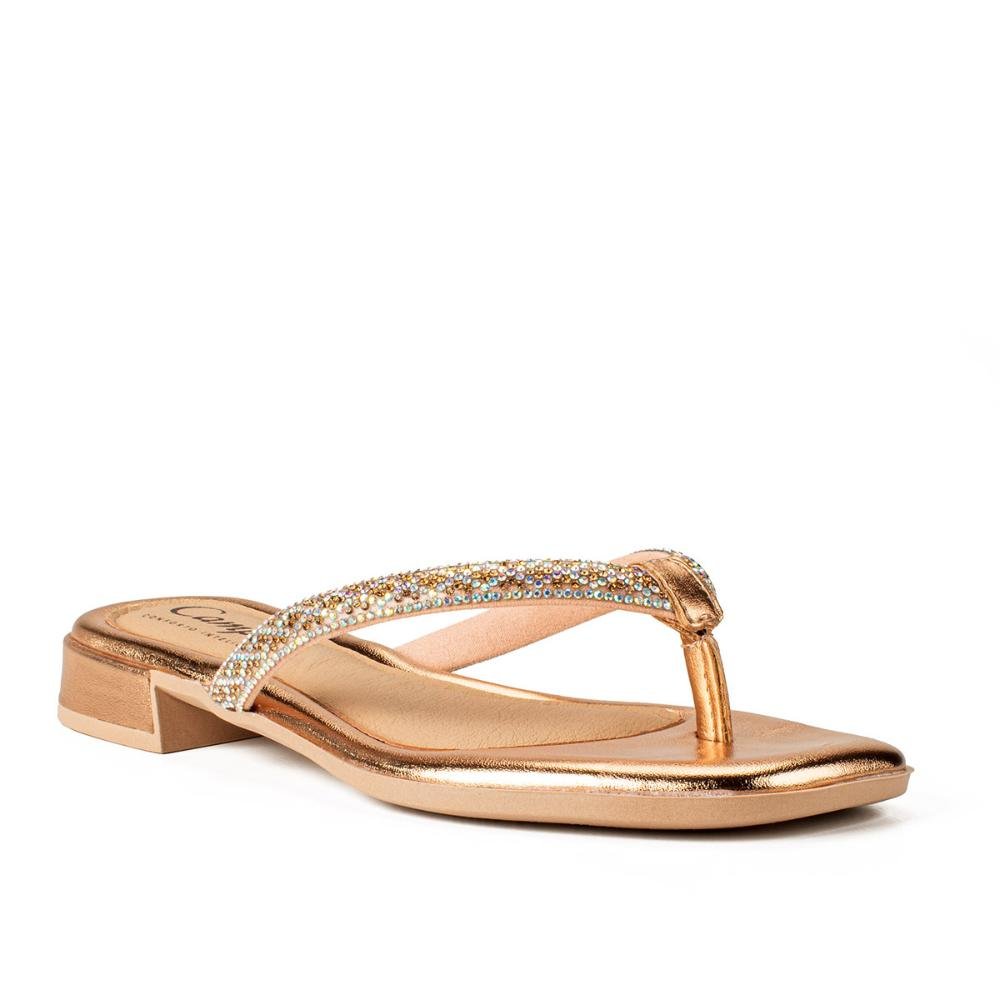 Chinelo Campesí de Salto Baixo Metalizado CP562 Dourado 1