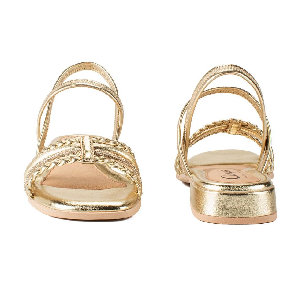 Sandália Campesí de Salto Baixo Metalizada CP561 Dourado 3
