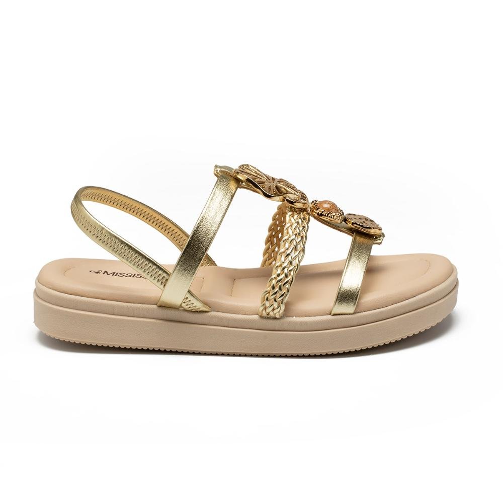 Sandália Mississipi Flatform Metalizada MC452 Dourado 3