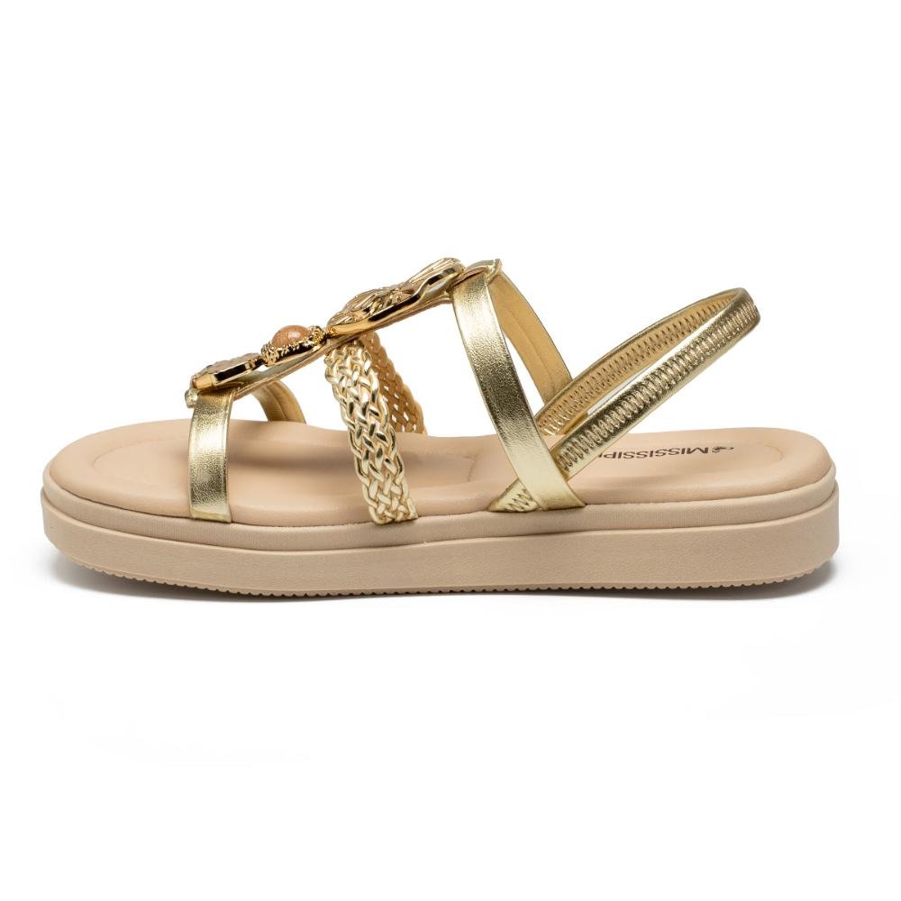 Sandália Mississipi Flatform Metalizada MC452 Dourado 4
