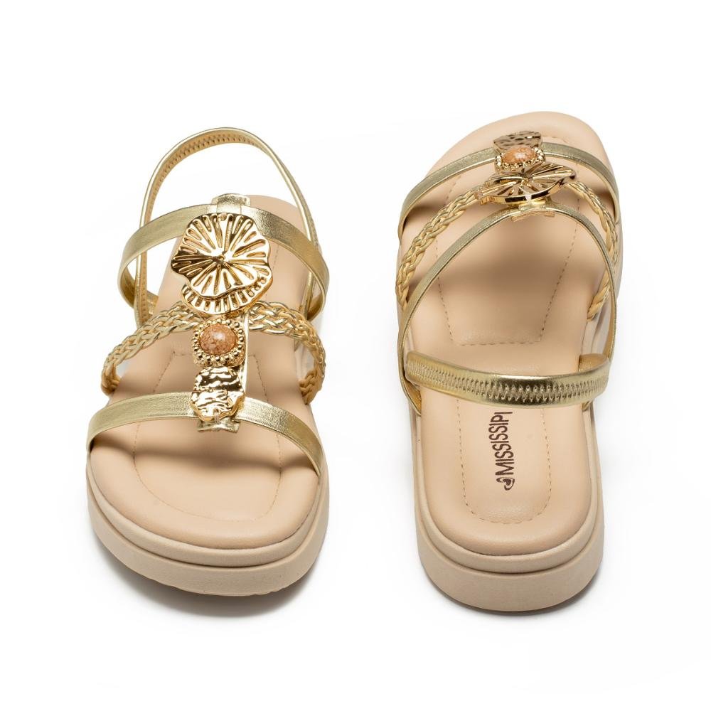 Sandália Mississipi Flatform Metalizada MC452 Dourado 5