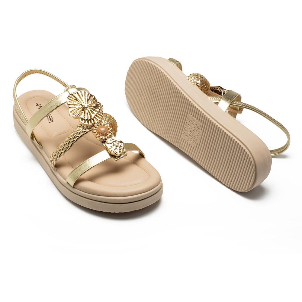 Sandália Mississipi Flatform Metalizada MC452 Dourado 6