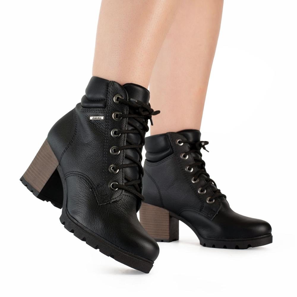 Bota Coturno Dakota Em Couro G9791 Preto 2