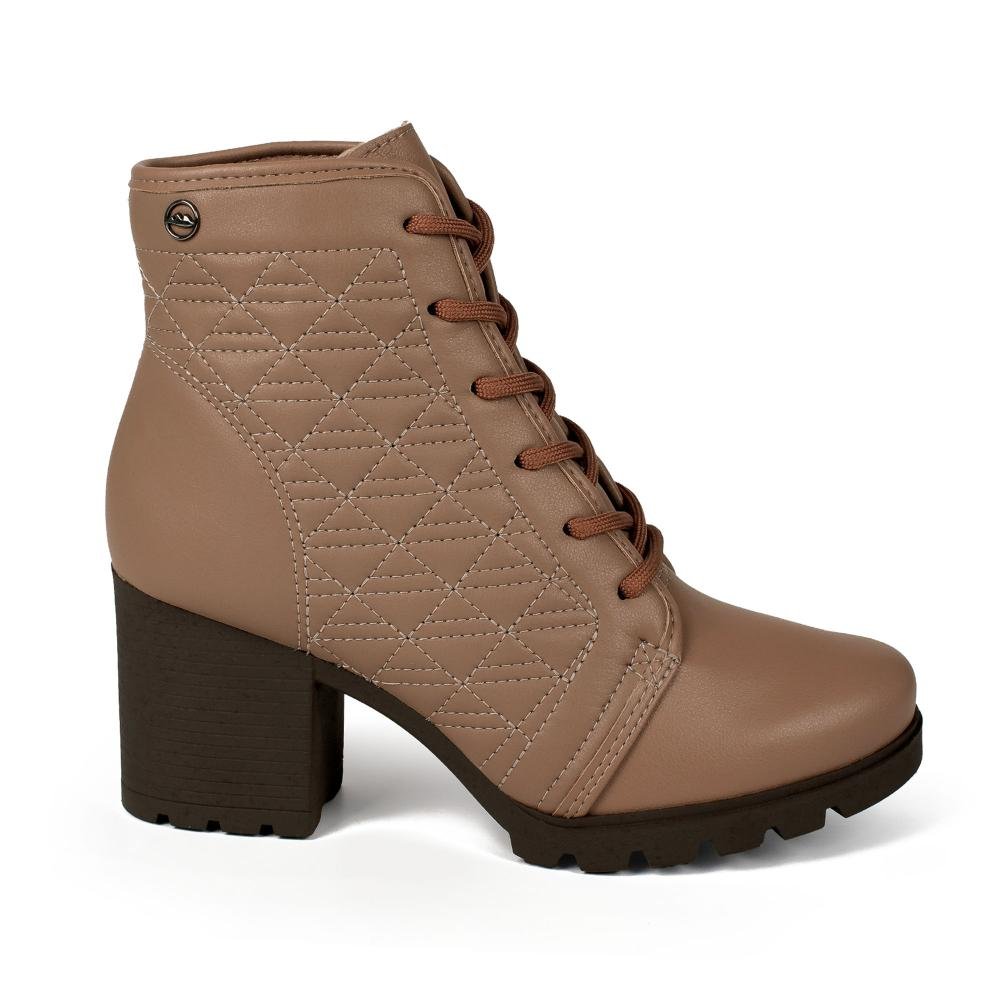 Bota Coturno Dakota de Salto Bloco Feminina DA942 Marrom Claro 2