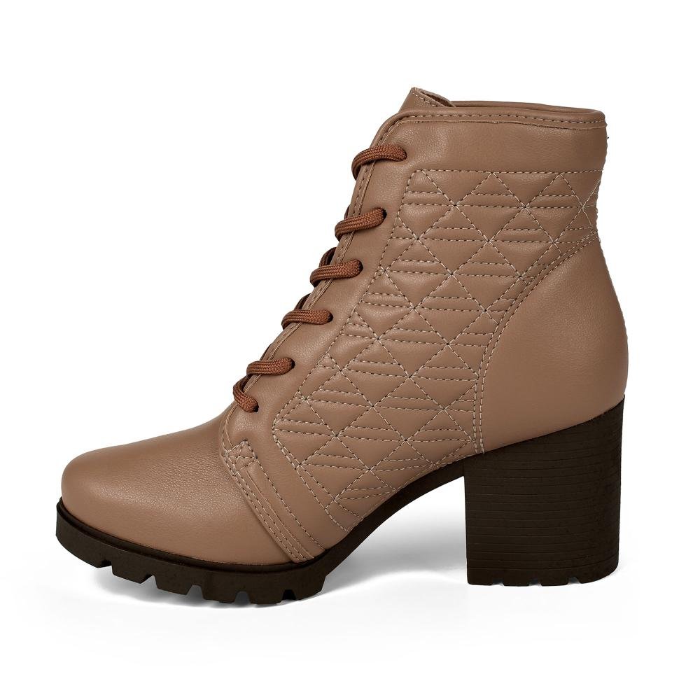 Bota Coturno Dakota de Salto Bloco Feminina DA942 Marrom Claro 3