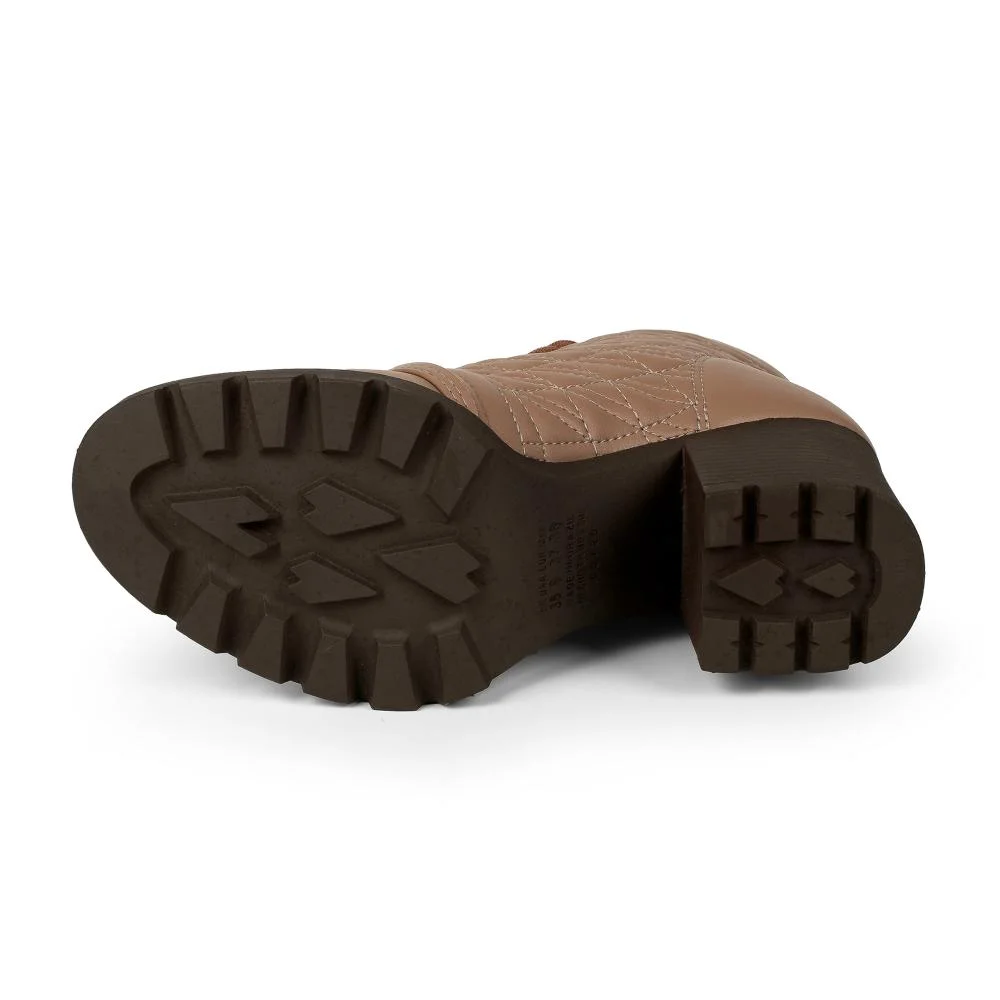 Bota Coturno Dakota de Salto Bloco Feminina DA942 Marrom Claro 4