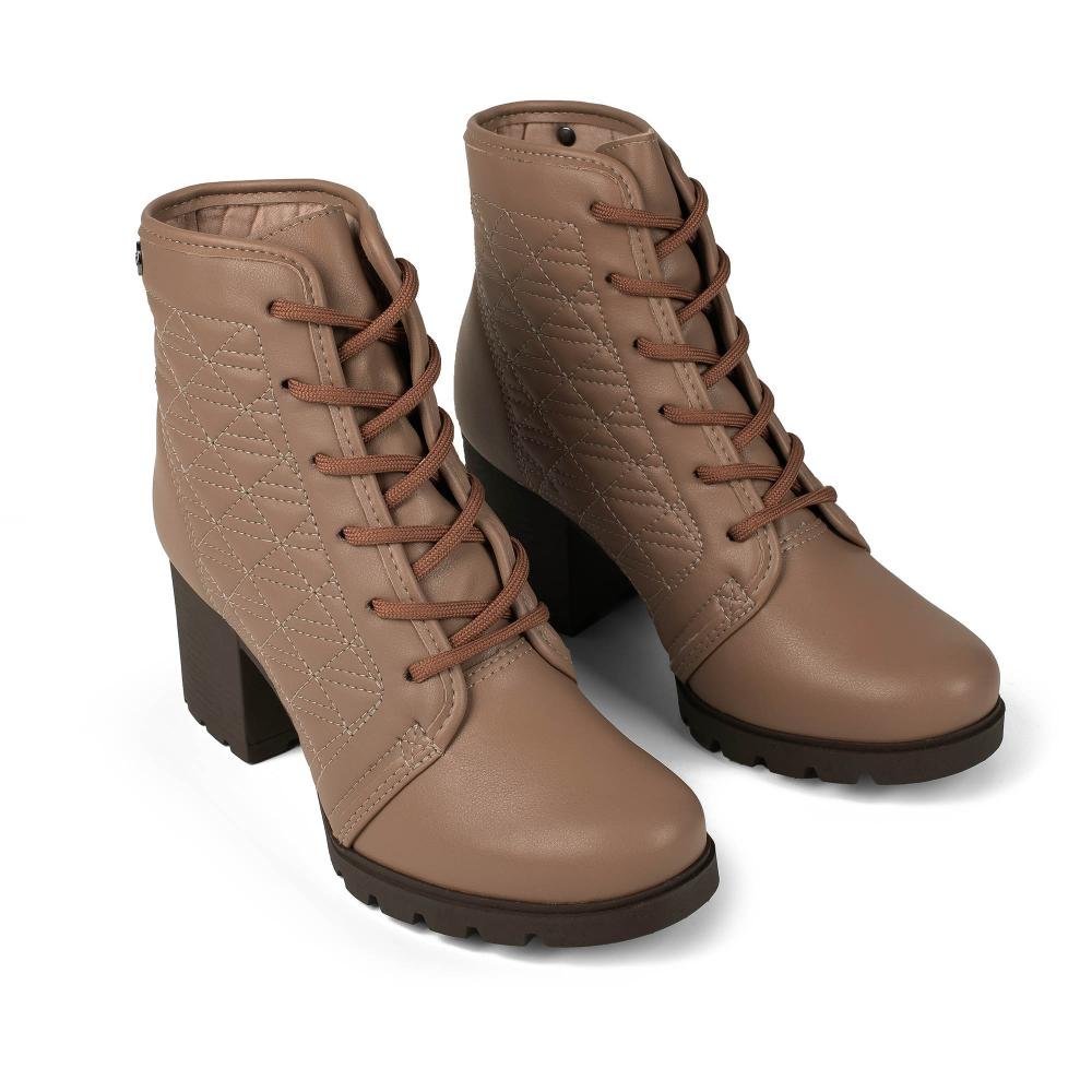 Bota Coturno Dakota de Salto Bloco Feminina DA942 Marrom Claro 5
