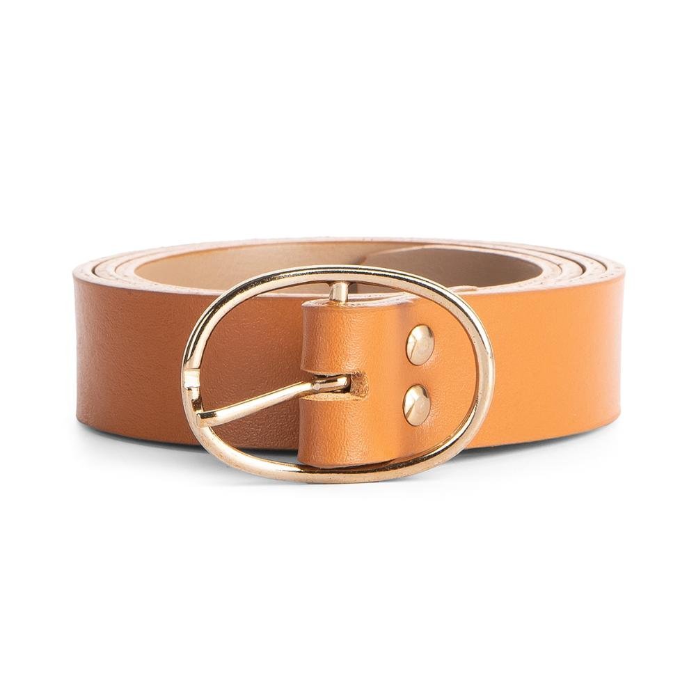 Cinto Dakota de Couro Metalizado Feminino DK307 Caramelo 4