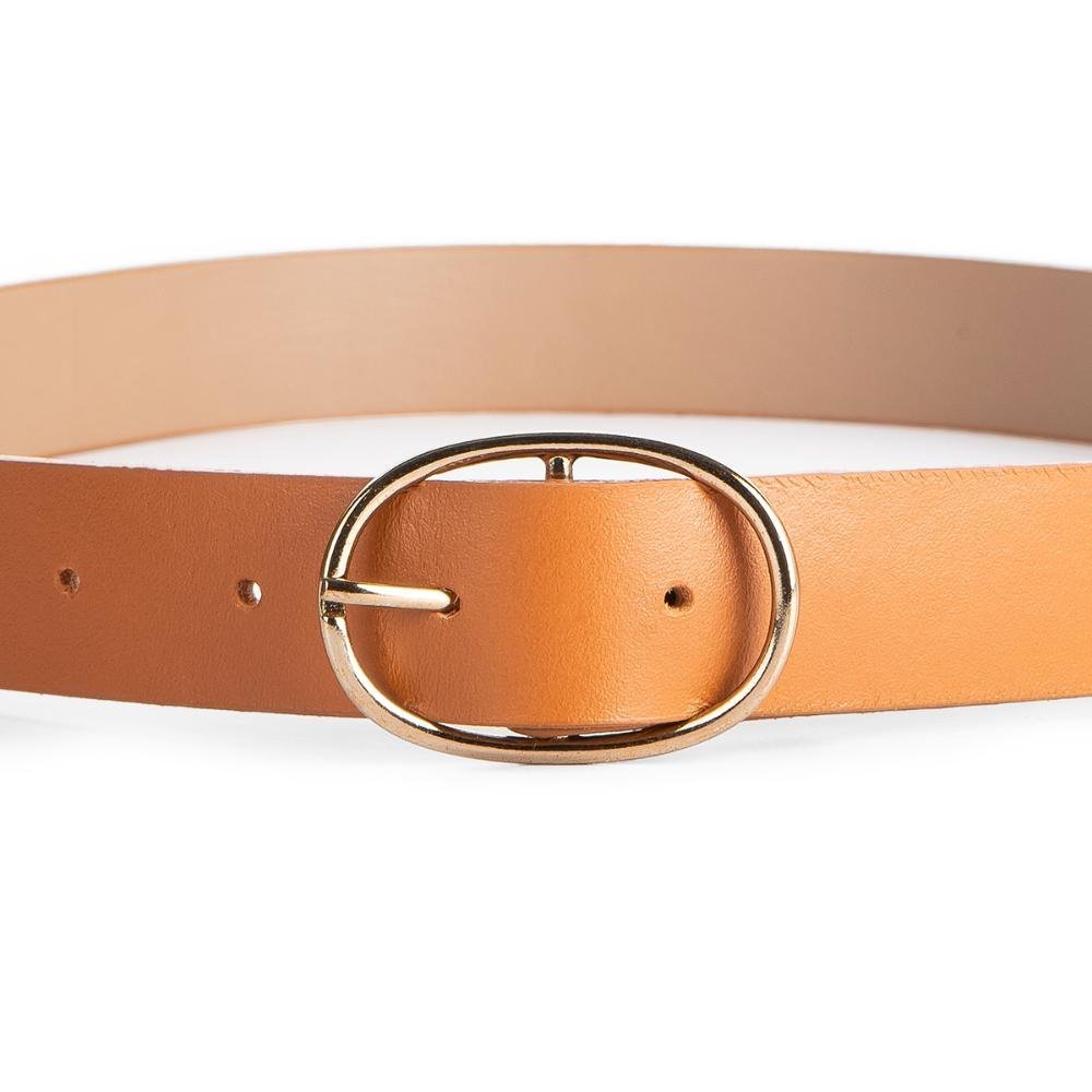 Cinto Dakota de Couro Metalizado Feminino DK307 Caramelo 5