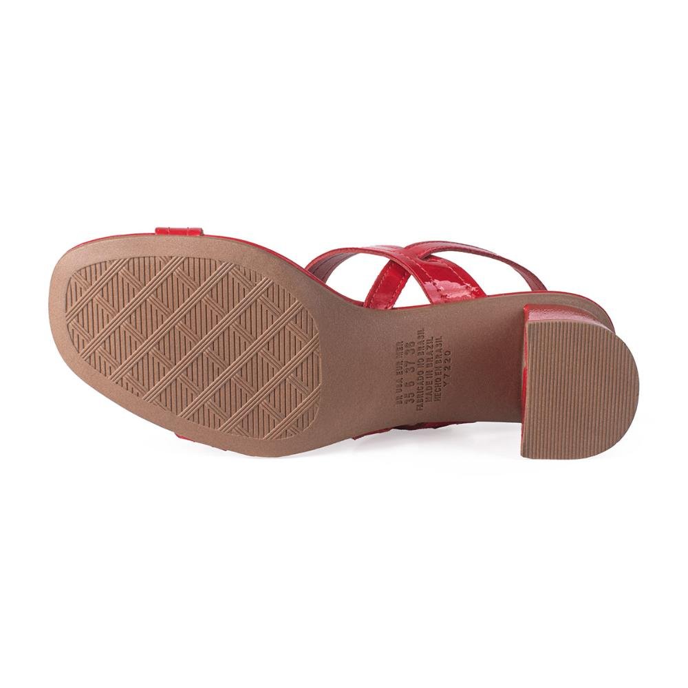 Sandália Dakota de Salto Bloco Y8923 Vermelho 5