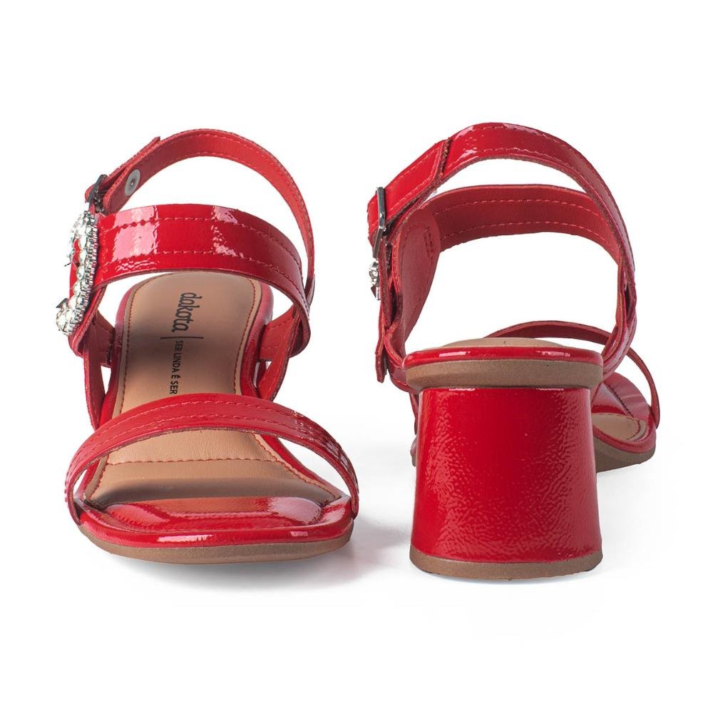 Sandália Dakota de Salto Bloco Y8923 Vermelho 6