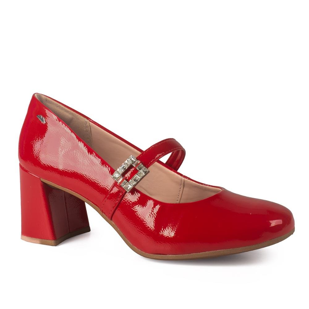 Sapato Dakota de Salto Bloco D0282 Vermelho 1