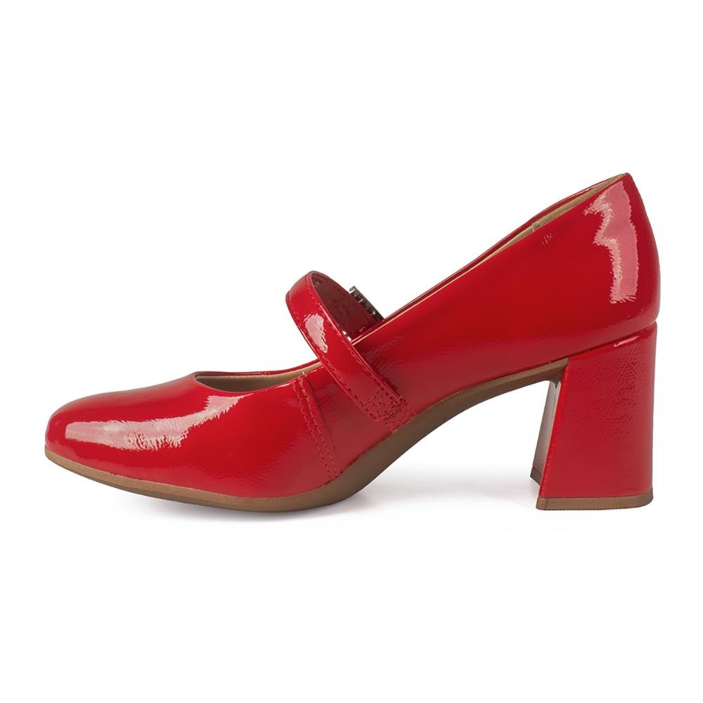 Sapato Dakota de Salto Bloco D0282 Vermelho 4