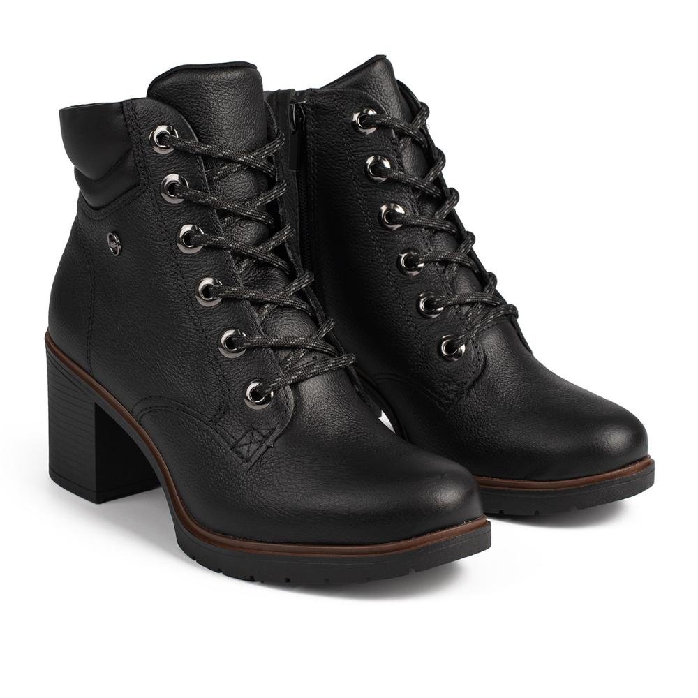 Bota Coturno Dakota Em Couro Feminina D0391 Preto 5